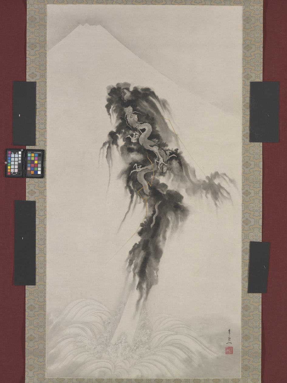 Aufsteigender Drache und Berg Fuji von Suzuki Kiitsu