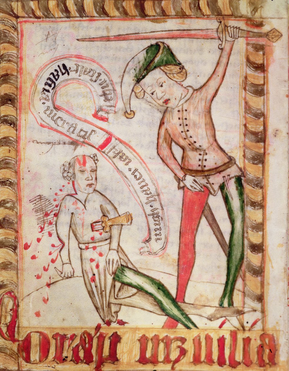 Verbrechen, aus den Nationalen Gesetzbüchern von Magnus Eriksson, um 1450 von Swedish School
