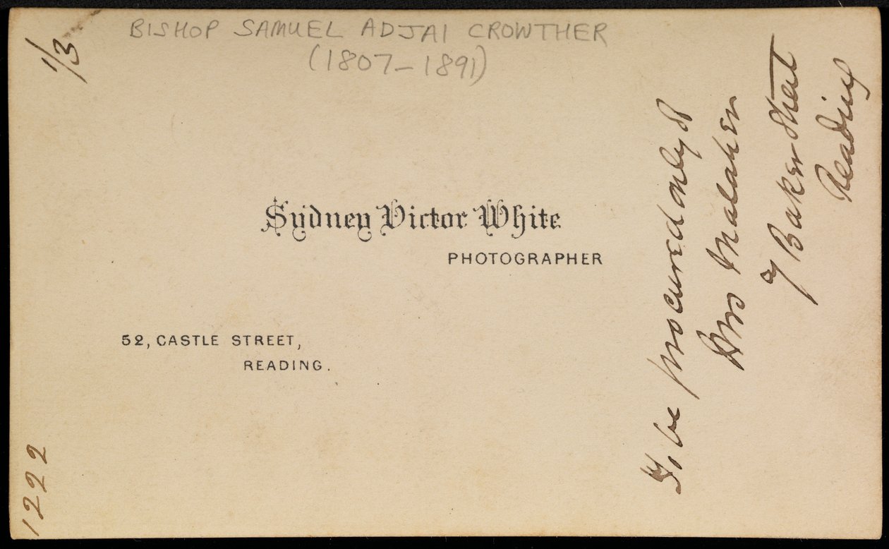 Fotografenaufdruck, 1870er Jahre von Sydney Victor White