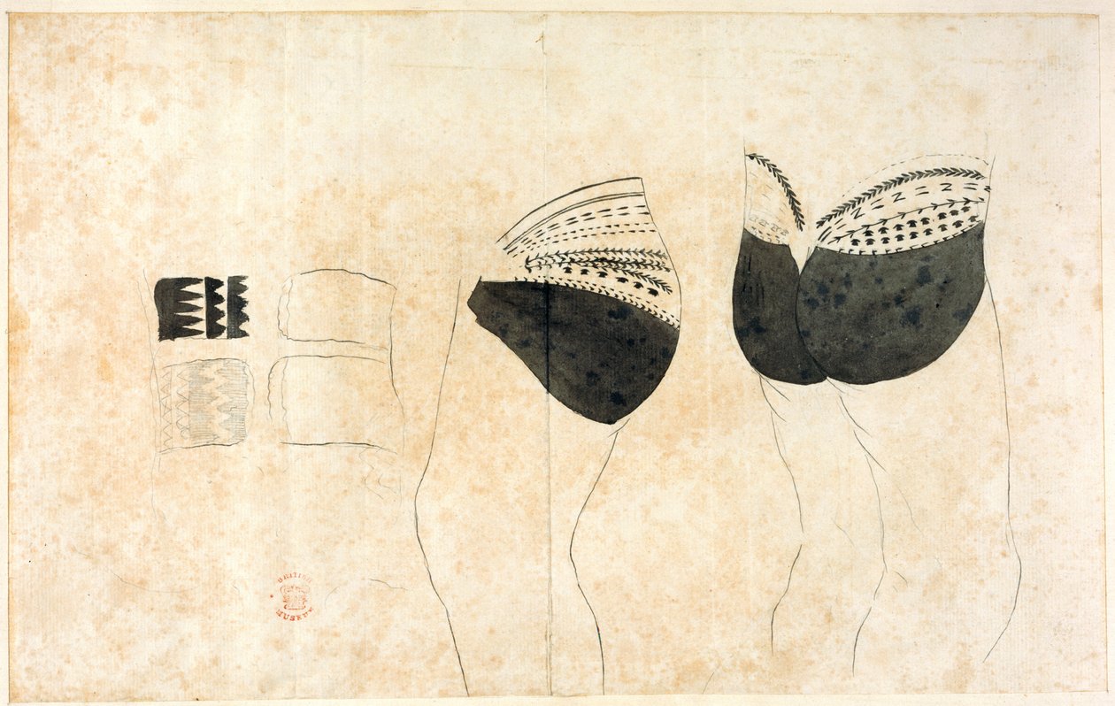 Eine Sammlung von Zeichnungen von A. Buchan, S. Parkinson und J. F. Miller, gemacht in den Ländern, die von Kapitän James Cook auf seiner ersten Reise (1768-71) besucht wurden, sowie von Drucken, die in John Hawksworths Reisen von Biron (Byron), Wallis und von Sydney Parkinson