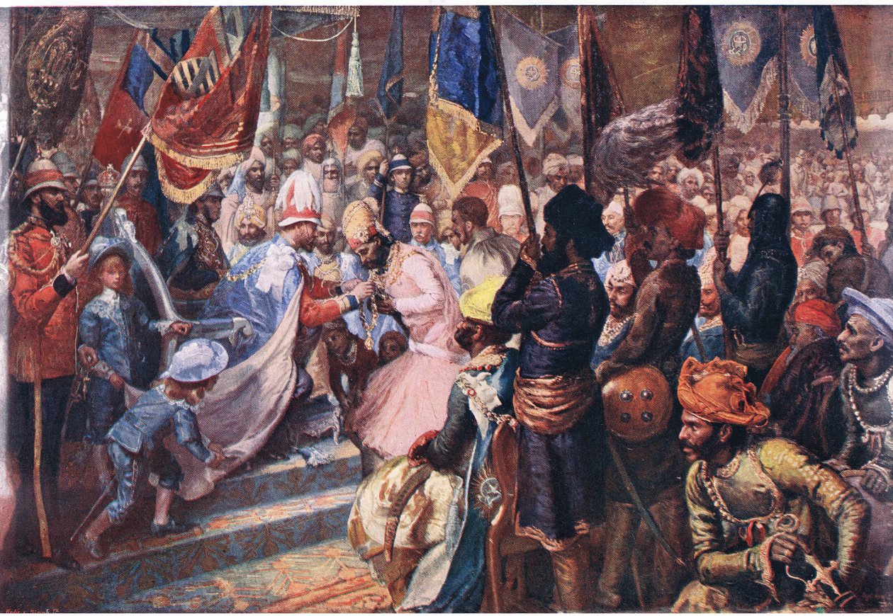 Der Prinz von Wales in Indien, Illustration aus Cassells Geschichte Englands, 1900er Jahre von Sydney Prior Hall