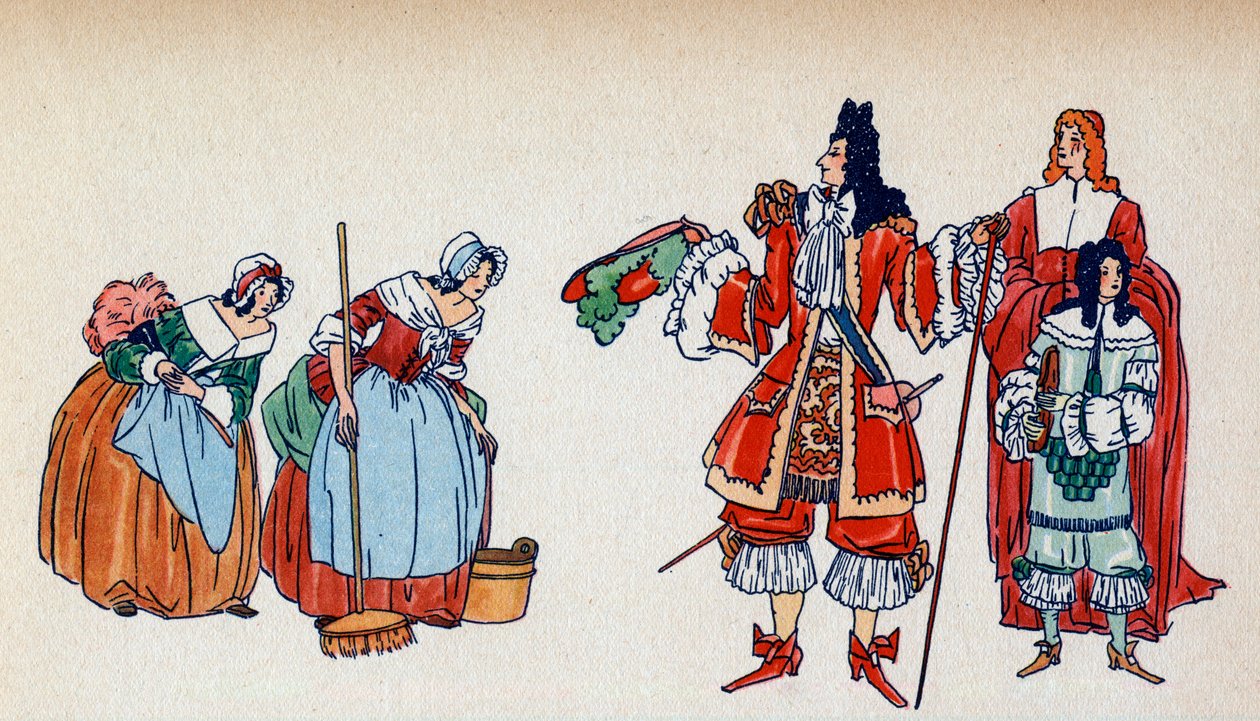 Die Höflichkeit von Ludwig XIV - Illustration von Sylvain Sauvage (1888-1948) für das Buch „Louis XIV“ von Frantz Funck-Brentano (1862-1947) von 1938 von Sylvain Sauvage