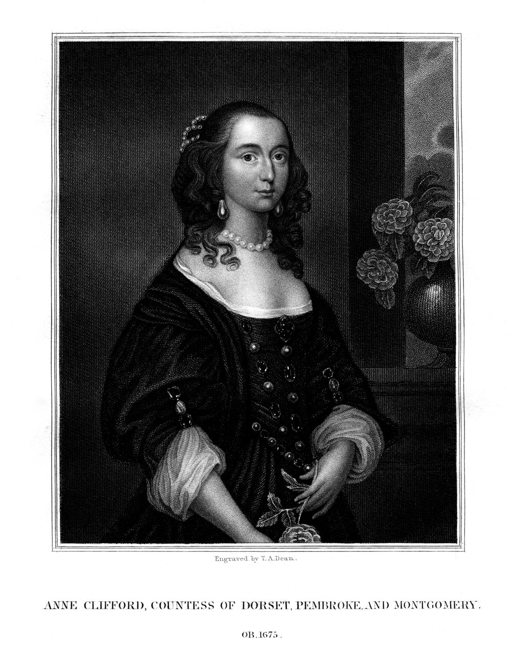 Lady Anne Clifford, Gräfin von Dorset, Pembroke und Montgomery, 1825 von T. A. Dean