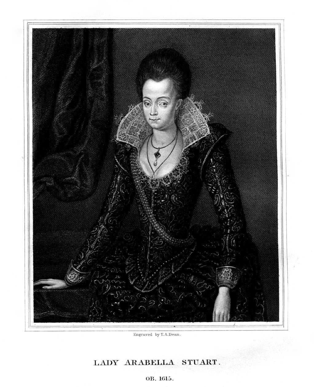 Lady Arabella Stuart, Herzogin von Somerset, 1826 von T. A. Dean