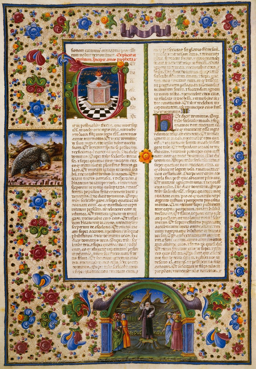 Incipit aus dem ersten Buch der Makkabäer, aus Band I der Bibel von Borso d