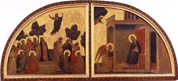 Die Himmelfahrt und die Verkündigung, Lünette von Taddeo Gaddi
