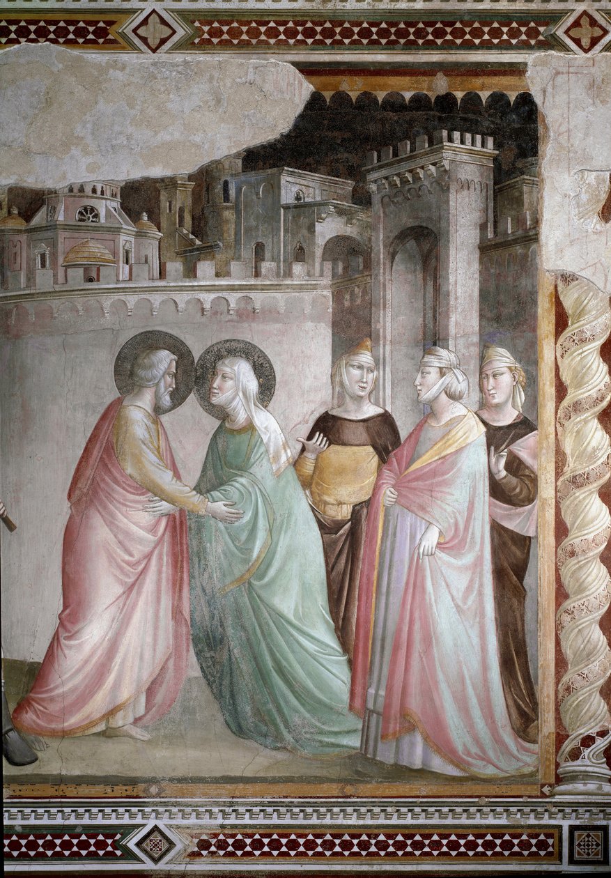 Das Treffen von Anna und Joachim an der Goldenen Pforte (Detail) von Taddeo Gaddi