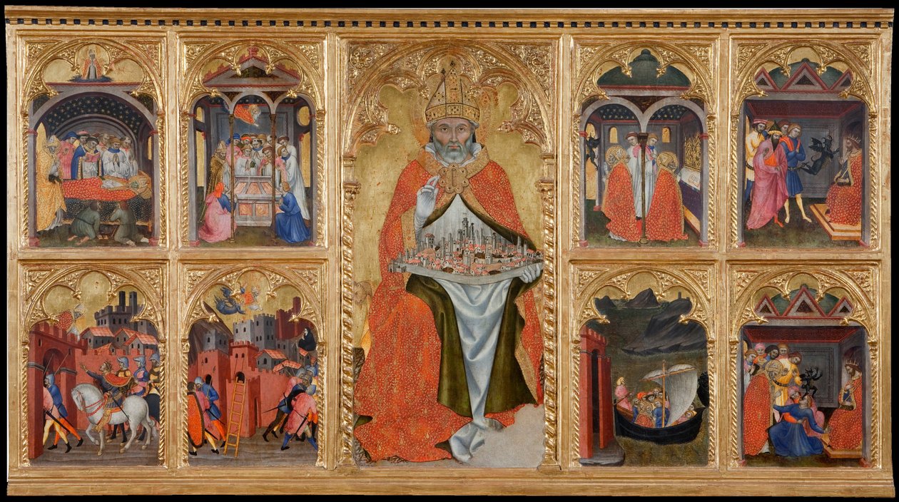 Heiliger Geminianus mit Szenen aus seinem Leben, 1401 von Taddeo di Bartolo