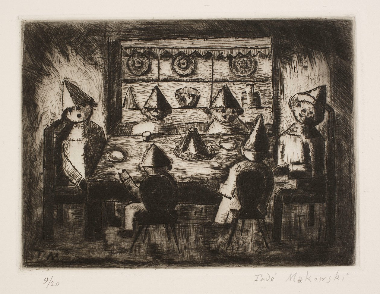 Kinder am Tisch von Tadeusz Makowski