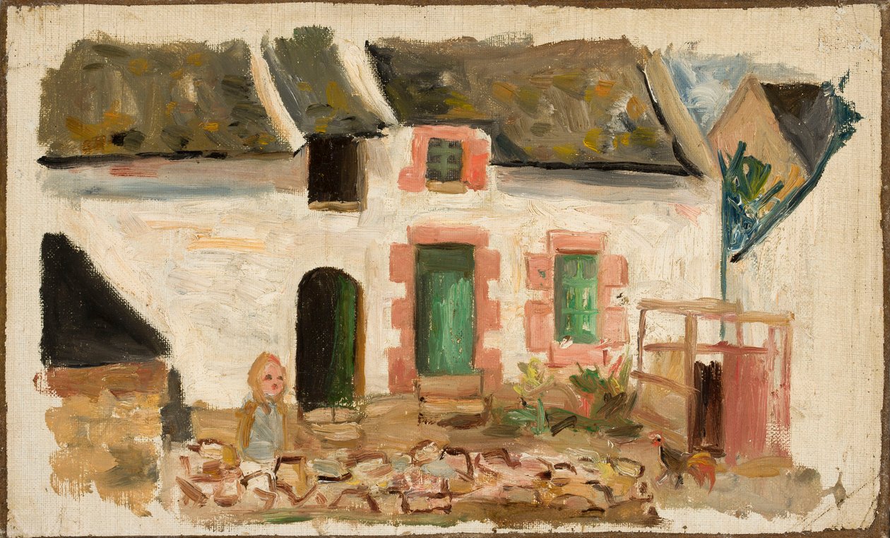 Kind vor dem Haus von Tadeusz Makowski