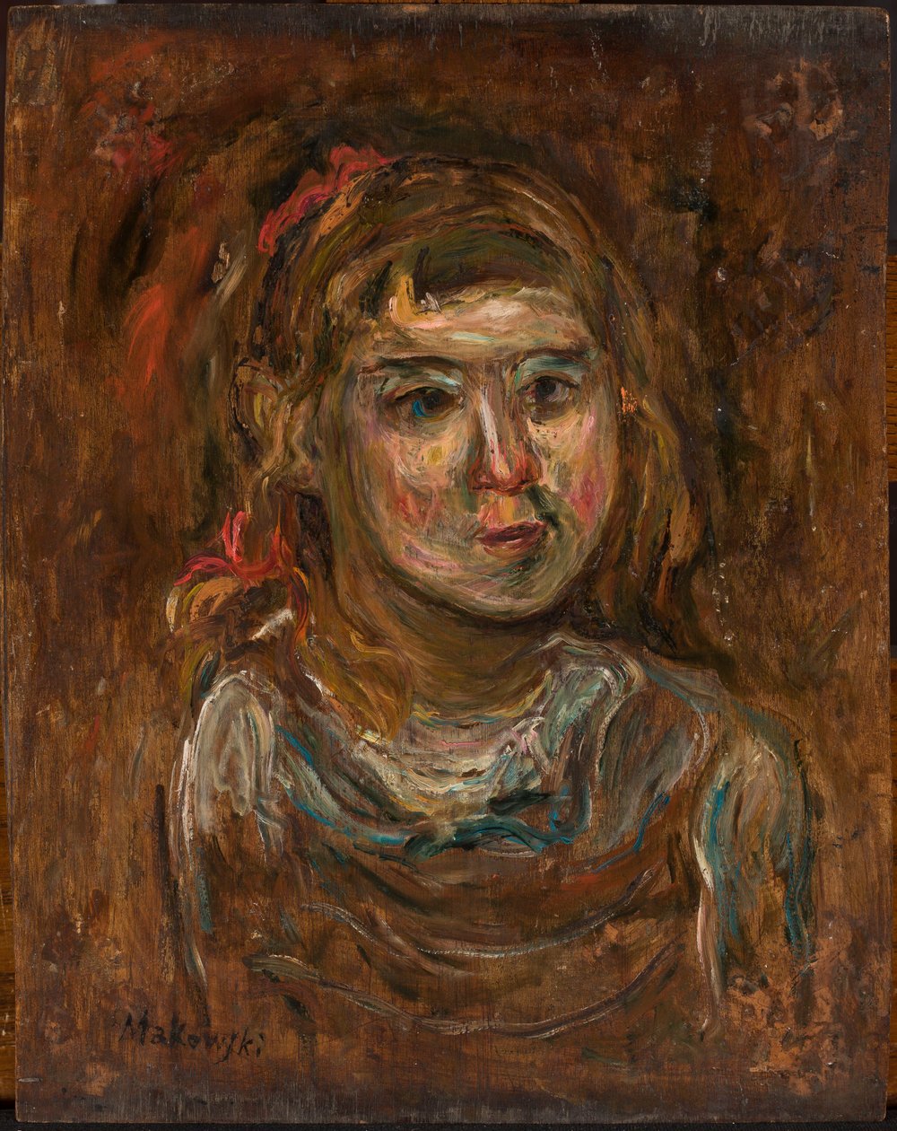 Mädchen mit rotem Band von Tadeusz Makowski