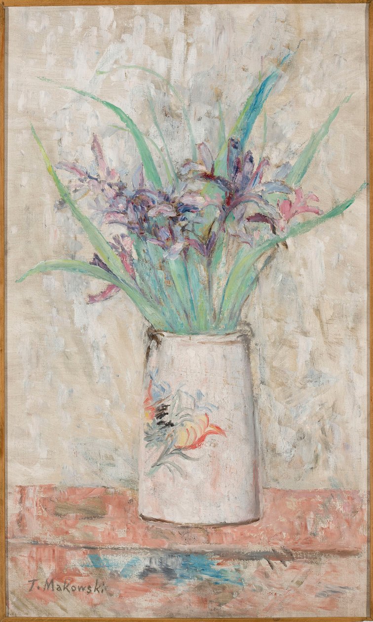 Iris in weißer Vase von Tadeusz Makowski