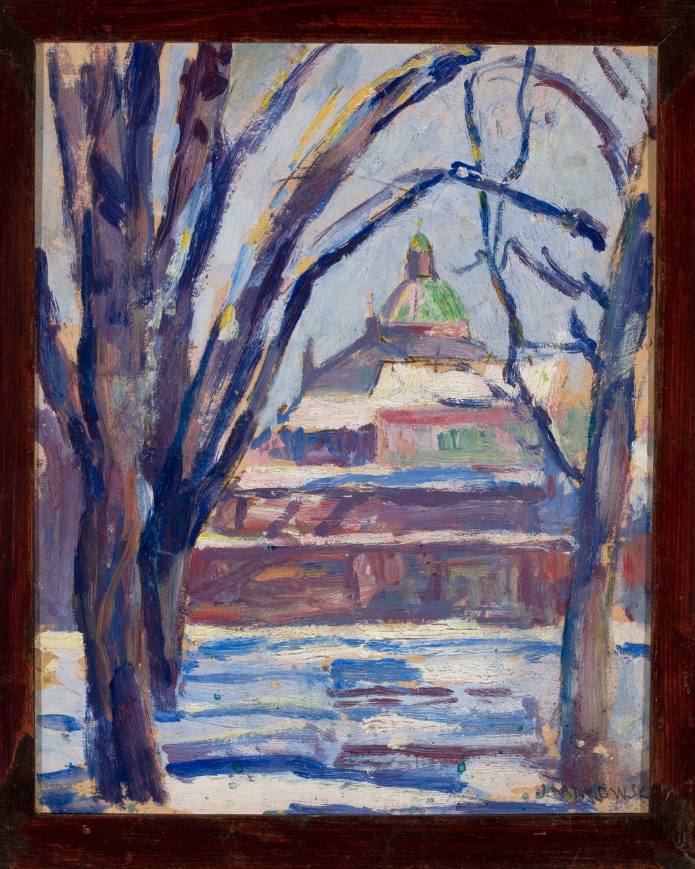 Winterlandschaft mit Kirche von Tadeusz Makowski