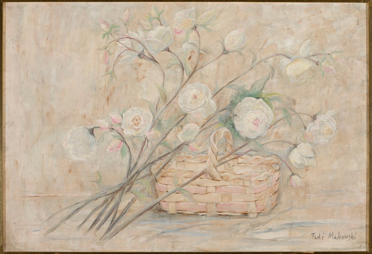 Rosen mit Korb von Tadeusz Makowski