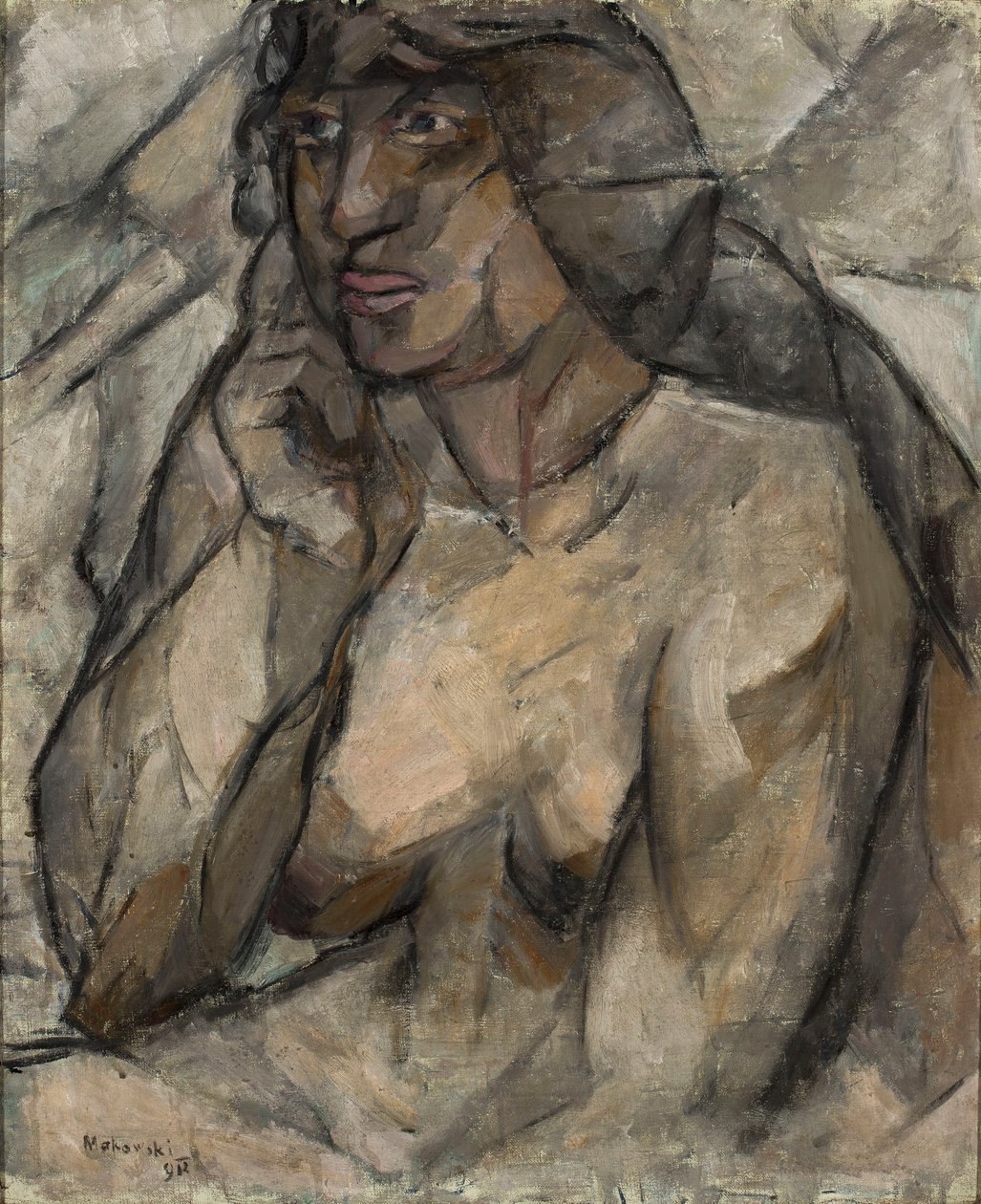 Aktstudie (Weiblicher Halbakt) von Tadeusz Makowski