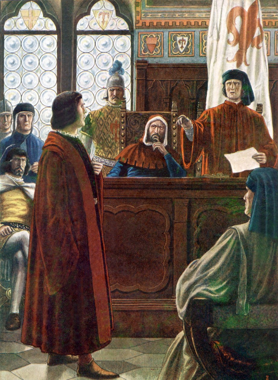 COSIMO DE MEDICI, Großherzog der Toskana, verteidigt sich hier gegen die Anschuldigungen seiner Feinde von Tancredi Scarpelli