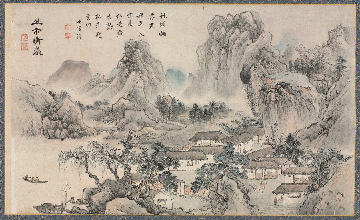Eine der acht Ansichten der Xiao- und Xiang-Flüsse von Tani Buncho