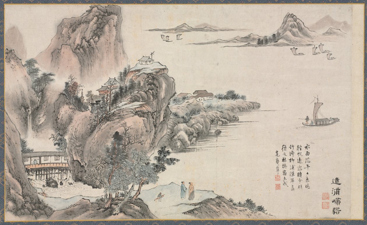 Eine der acht Ansichten der Xiao- und Xiang-Flüsse von Tani Buncho