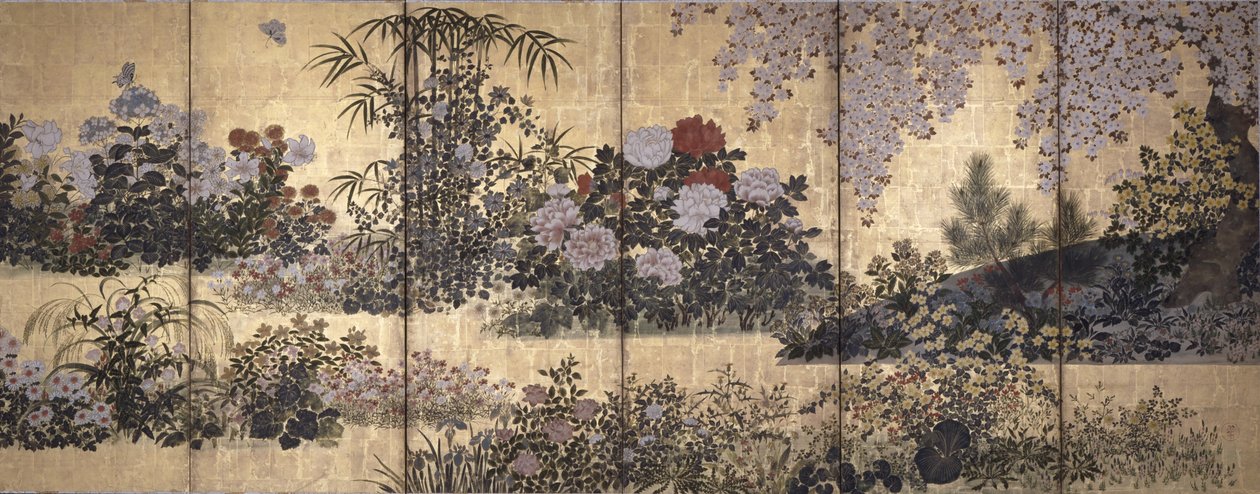 Blumen und Schmetterlinge von Tawaraya Sotatsu