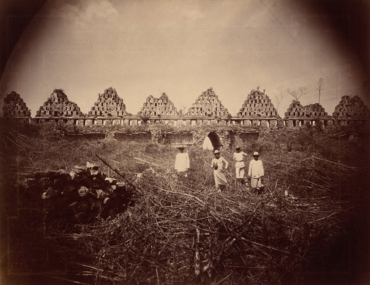 El Palacio de las Palomas, Uxmal (Der Palast der Tauben, Uxmal), 1893 von Teoberto Maler