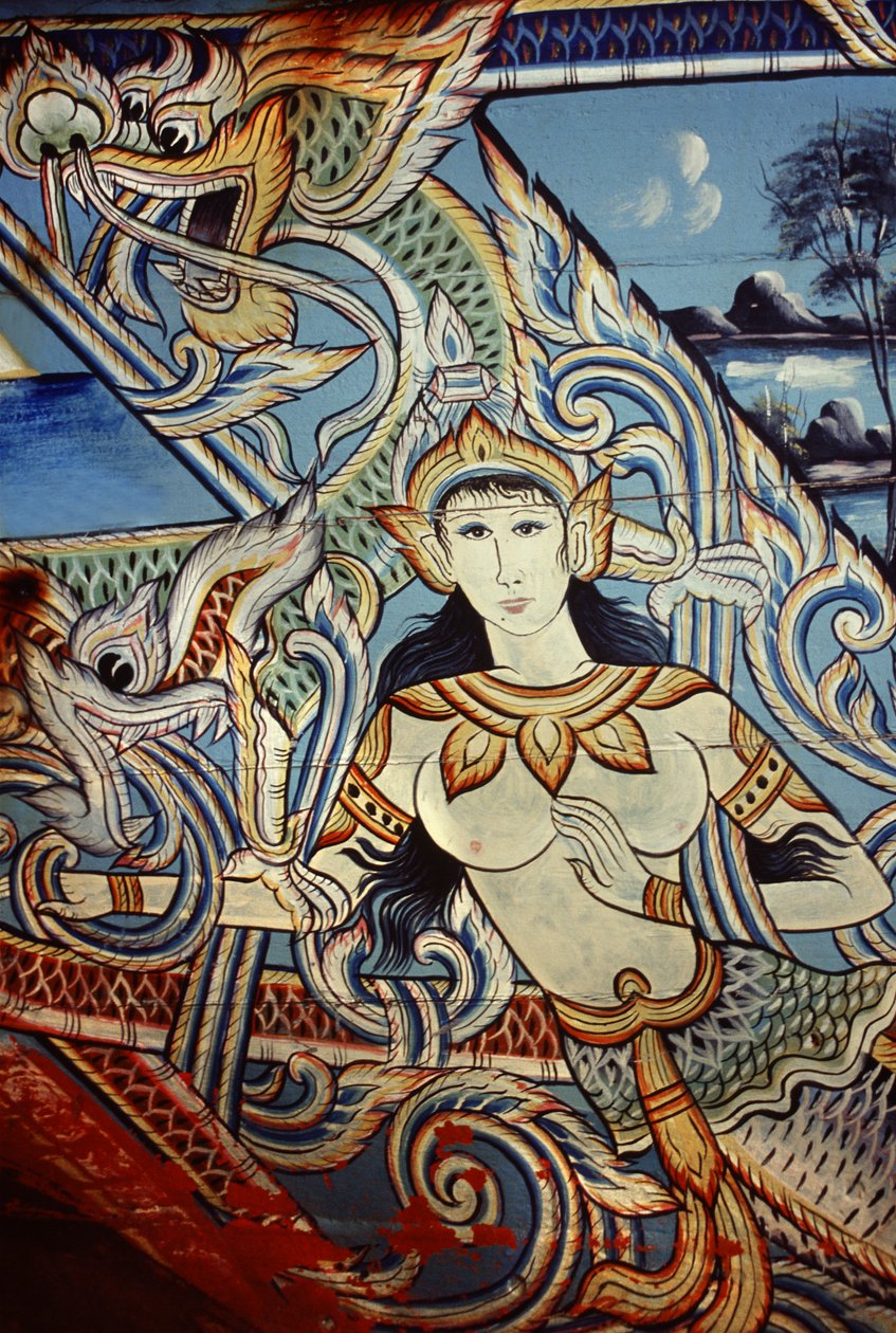 Ein dekoriertes Boot in Südthailand von Thai School