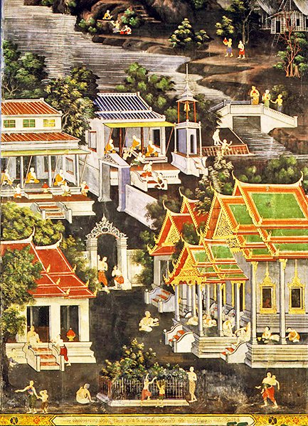 Leben der Mönche, Wirharn Sasada, Wat Bowonniwet Vihara, Bangkok von Thai School