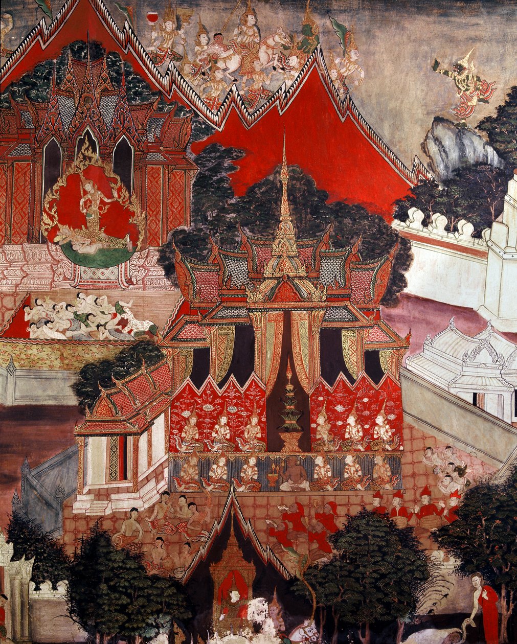 Szenen aus dem Leben Buddhas, Mitte des 19. Jahrhunderts von Thai School