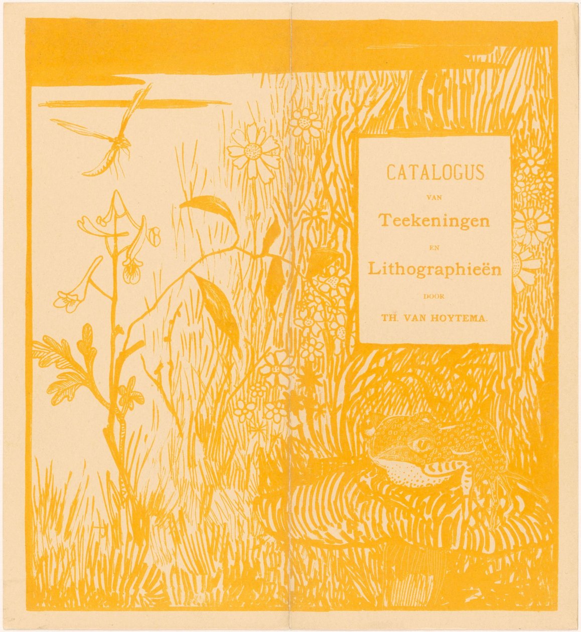 Katalogumschlag mit Kröte und Libelle von Theo van Hoytema