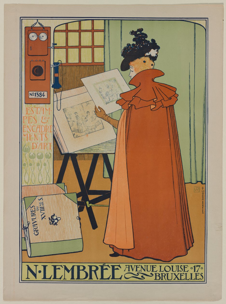 Plakat für die Galerie Lembrée von Théo van Rysselberghe