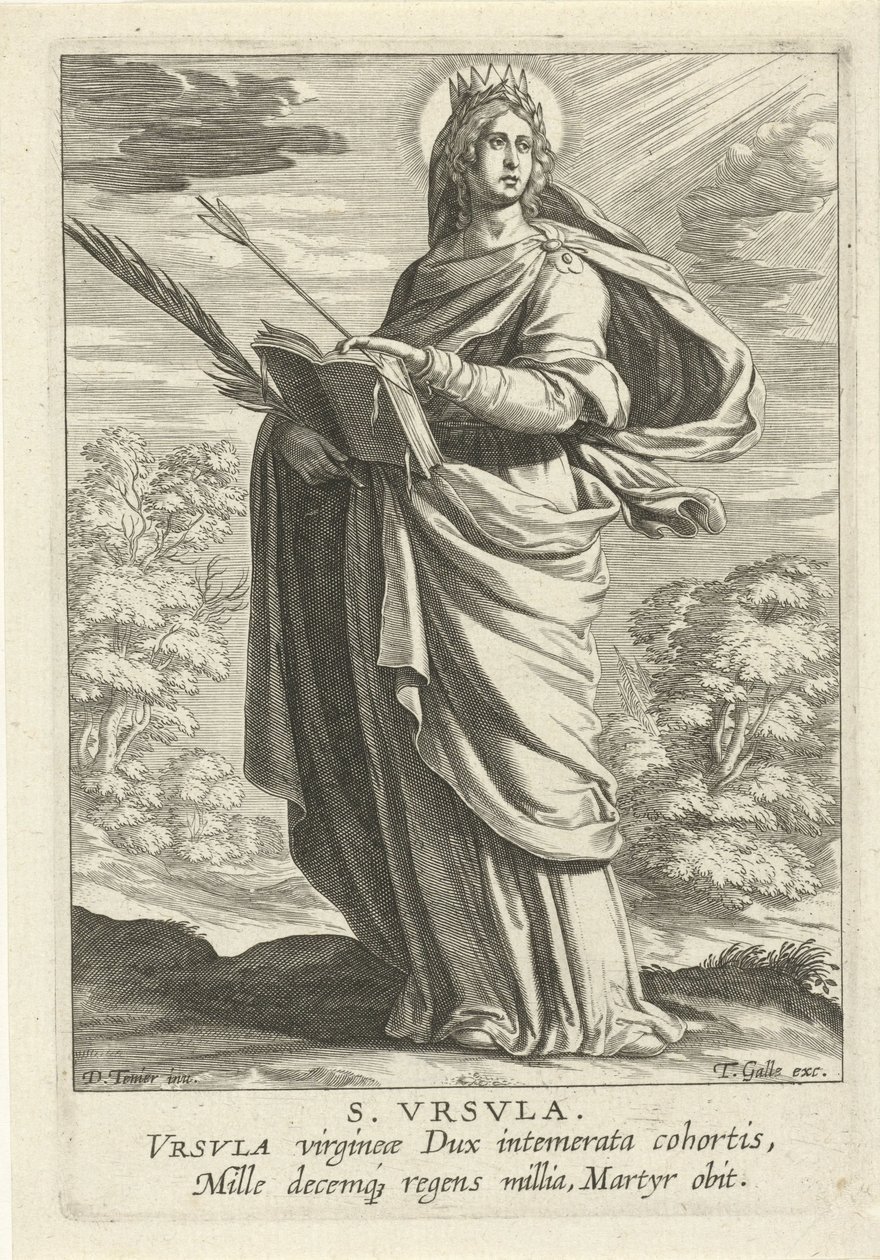Heilige Ursula (Serie: Weibliche Heilige, Speculum Illustratum Virginum) von Theodoor Galle