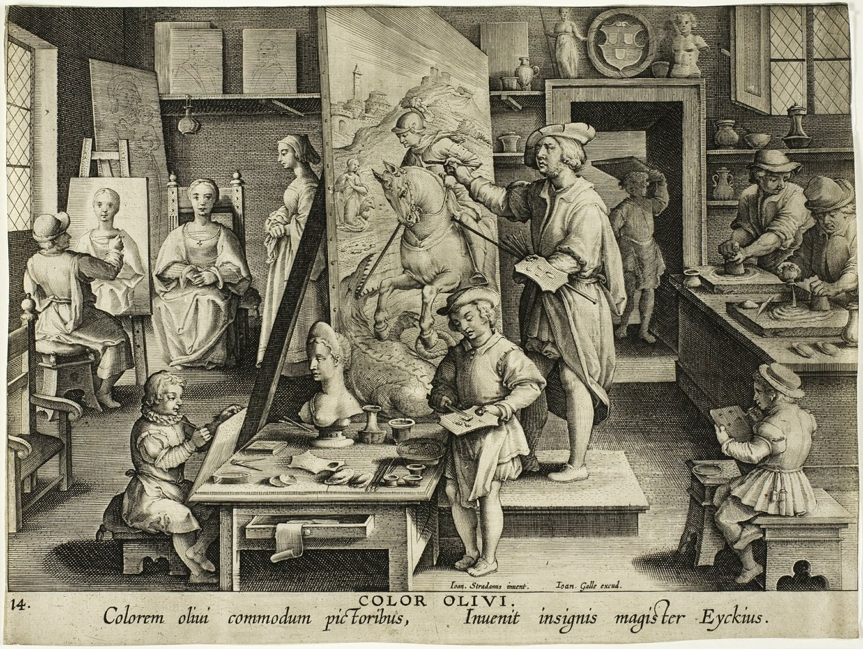 Die Erfindung der Ölmalerei von Theodoor Galle
