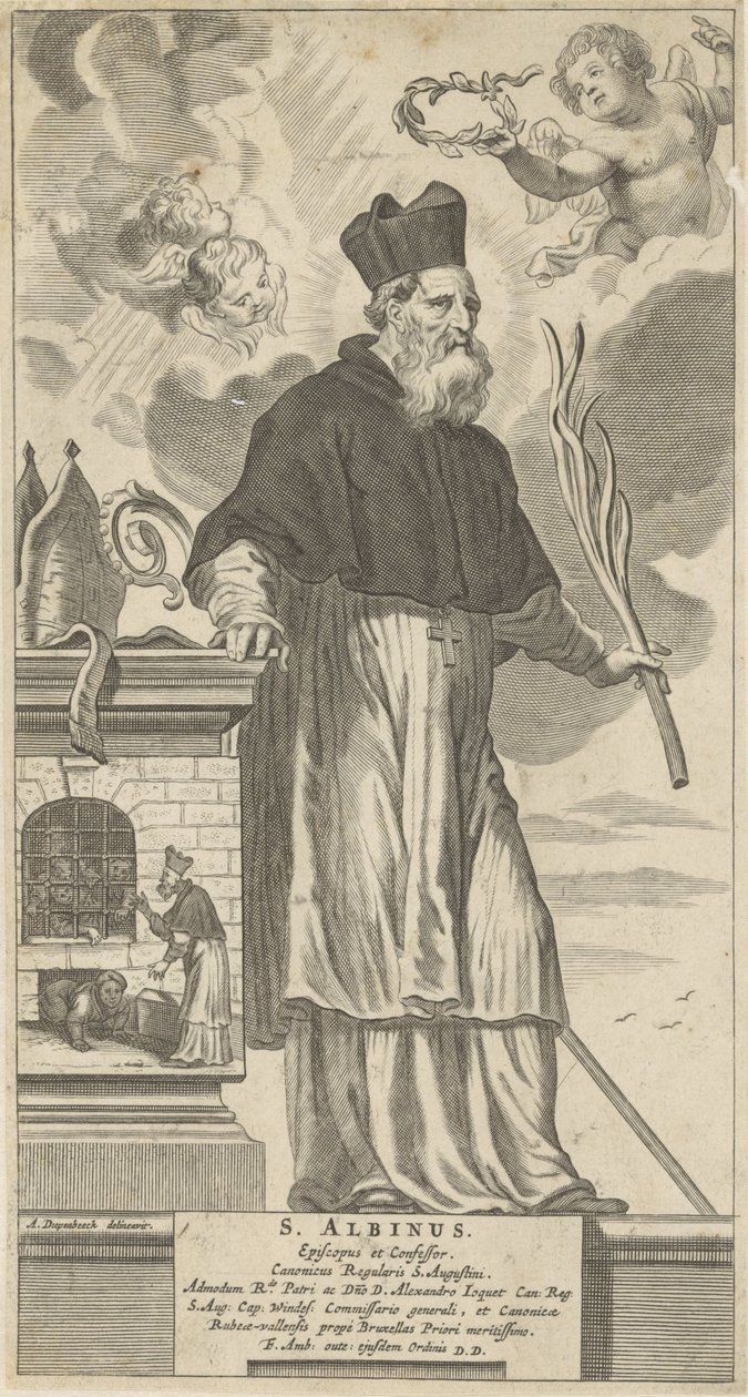 Hl. Albinus von Angers von Theodor Matham