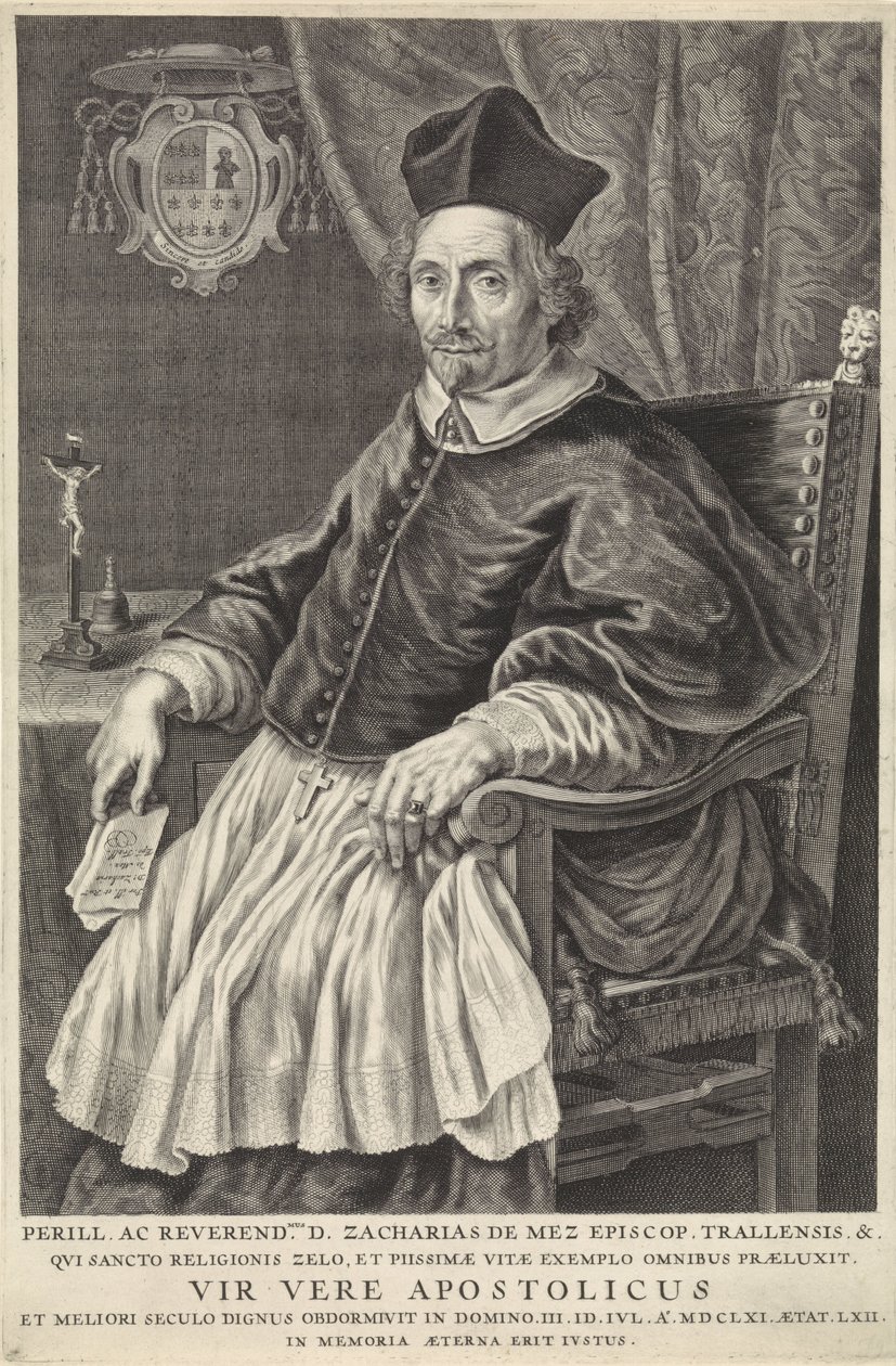 Porträt von Zacharias de Mez, Bischof von Tralles von Theodor Matham