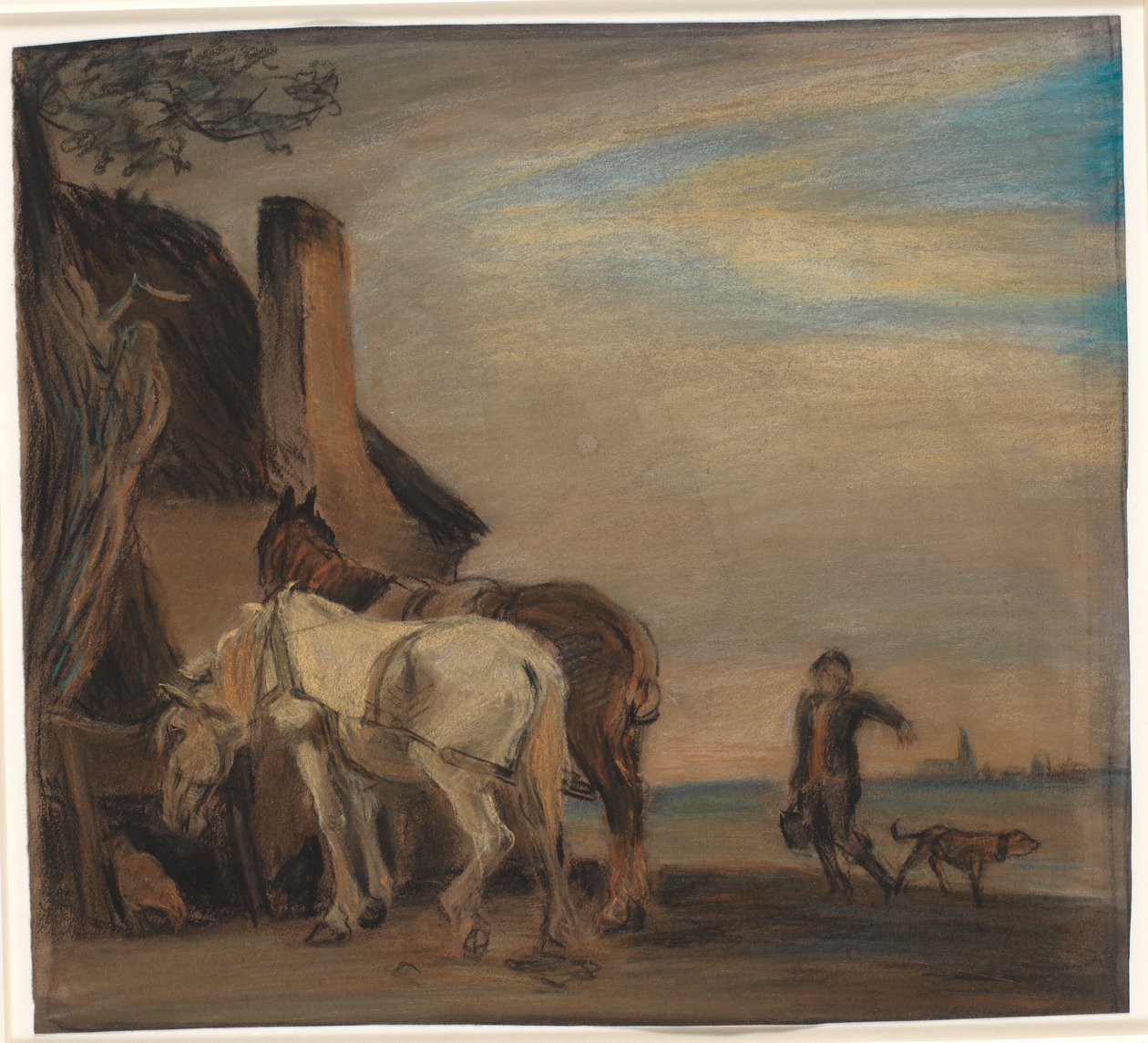 Karl, der Wasser zu zwei Pferden bringt (Kopie nach Paulus Potters Gemälde im Louvre) von Theodor Philipsen