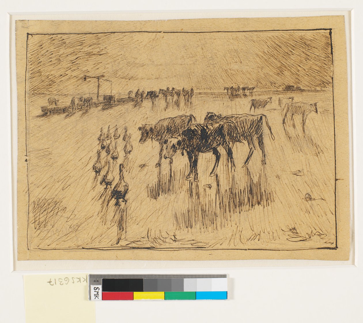 Mit der Sonne in den Augen. Hollænderbrønden auf Saltholmen, später Nachmittag von Theodor Philipsen