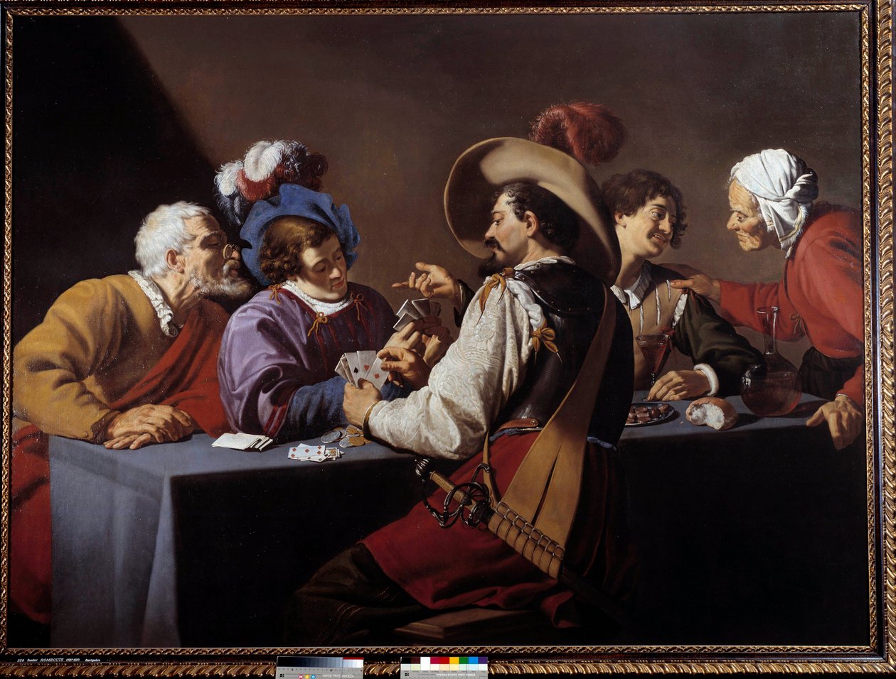 Kartenspieler, das Brelan von Theodor Rombouts