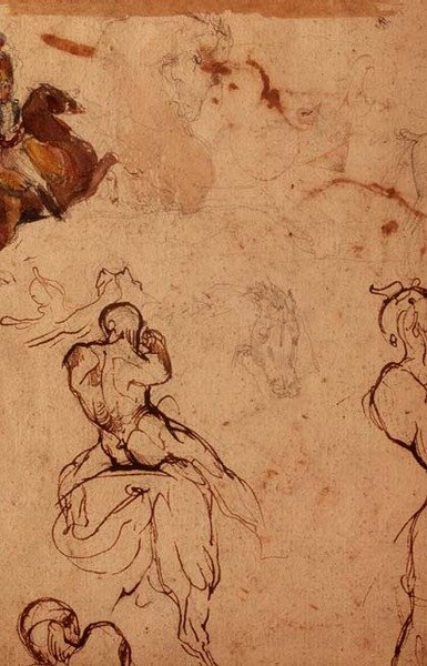 Studie von Pferden und Reitern von Theodore (attr. to) Gericault