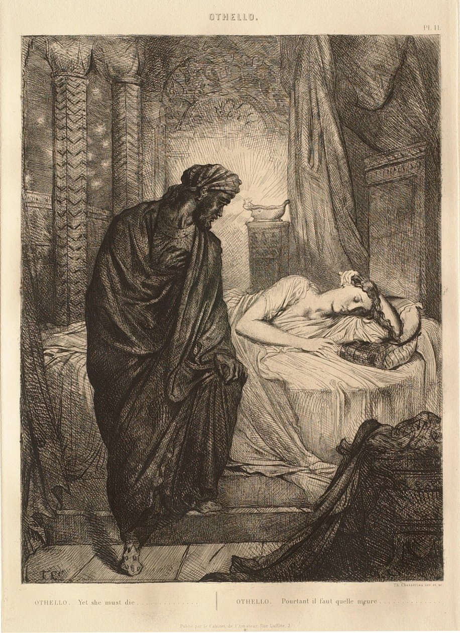 Othello Suite: Nr. 11 (Akt 5, Szene 2: Othello am Bett von Desdemona) von Théodore Chassériau