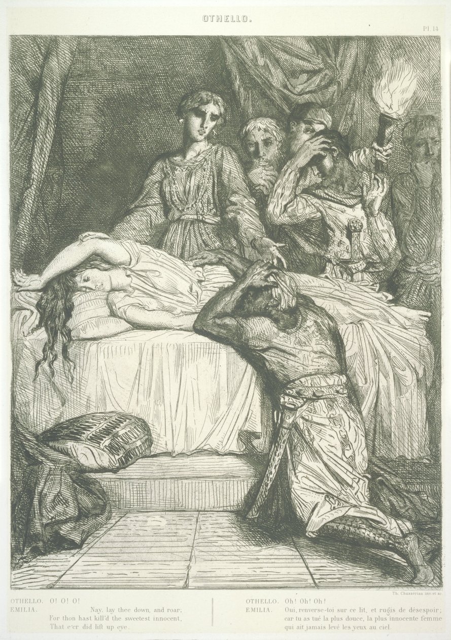Tafel 14 (Akt V, Szene II), aus Othello: Quinze esquisses à l