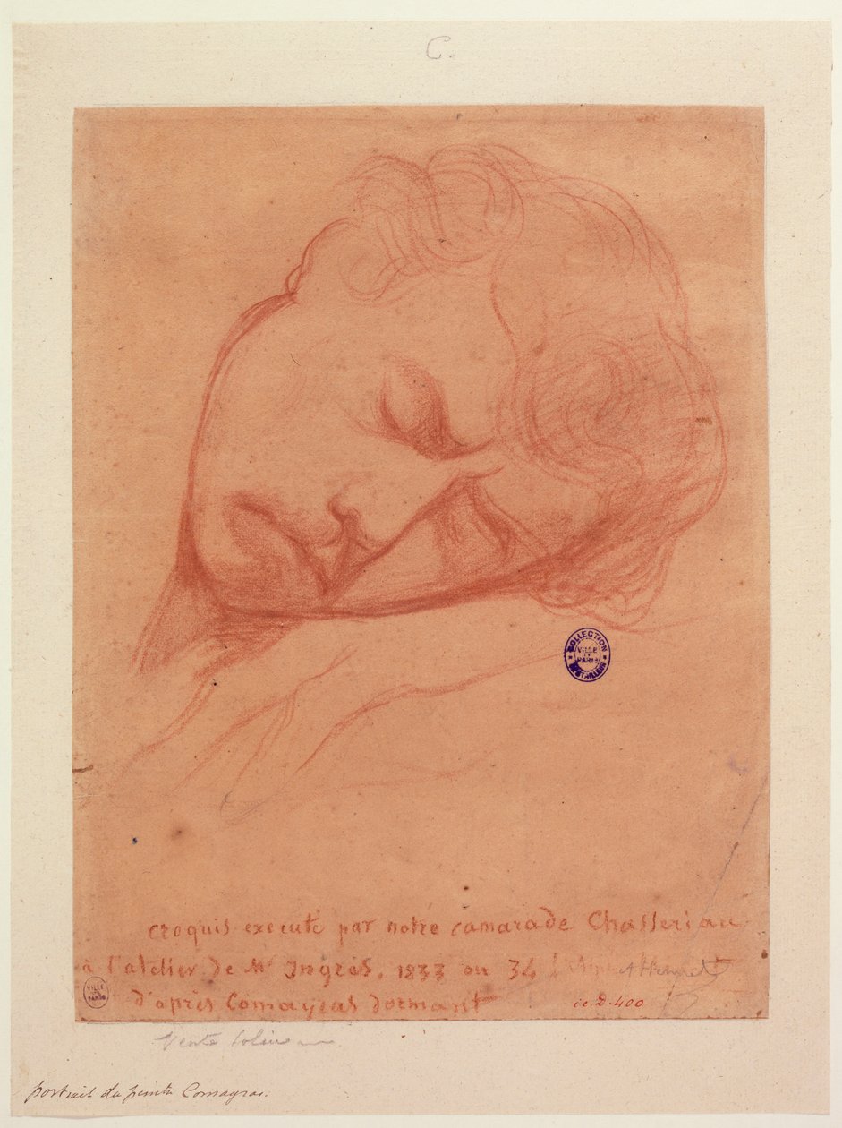 Bildnis des schlafenden Malers Comayras von Théodore Chassériau