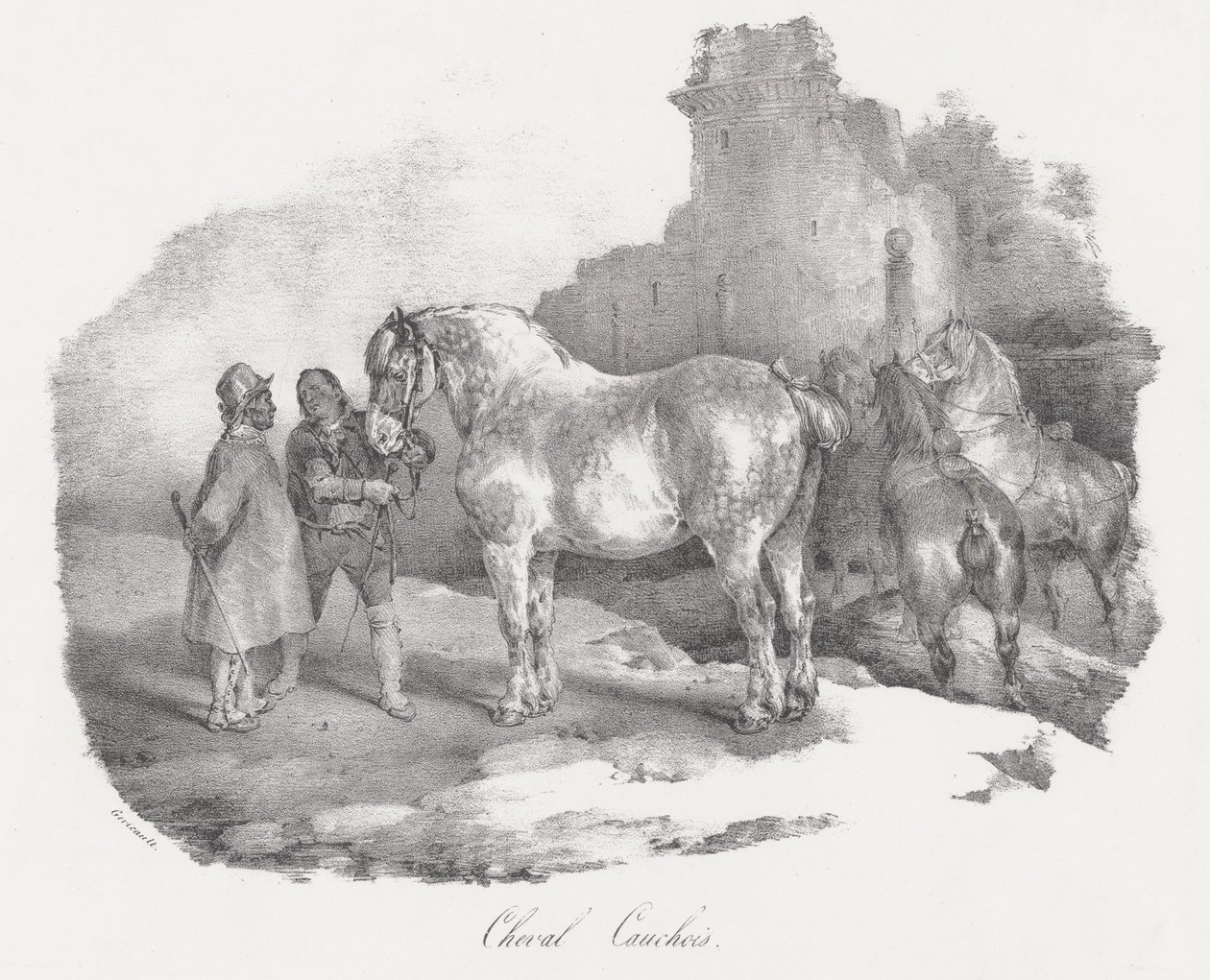 Cheval Cauchois (Einheimisches Pferd aus Caux, Normandie) von Theodore Gericault