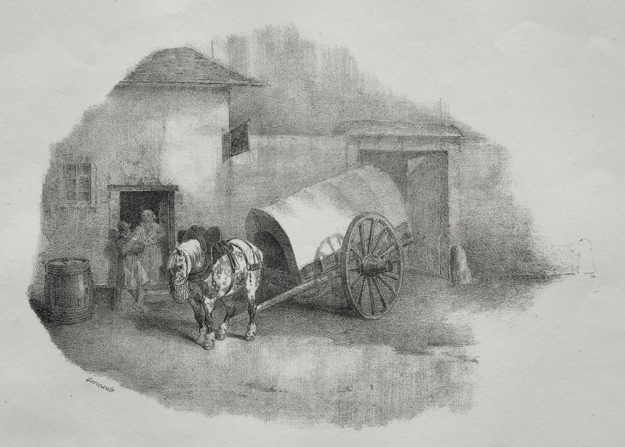 Karrenpferd aus den Leimen befreit von Theodore Gericault