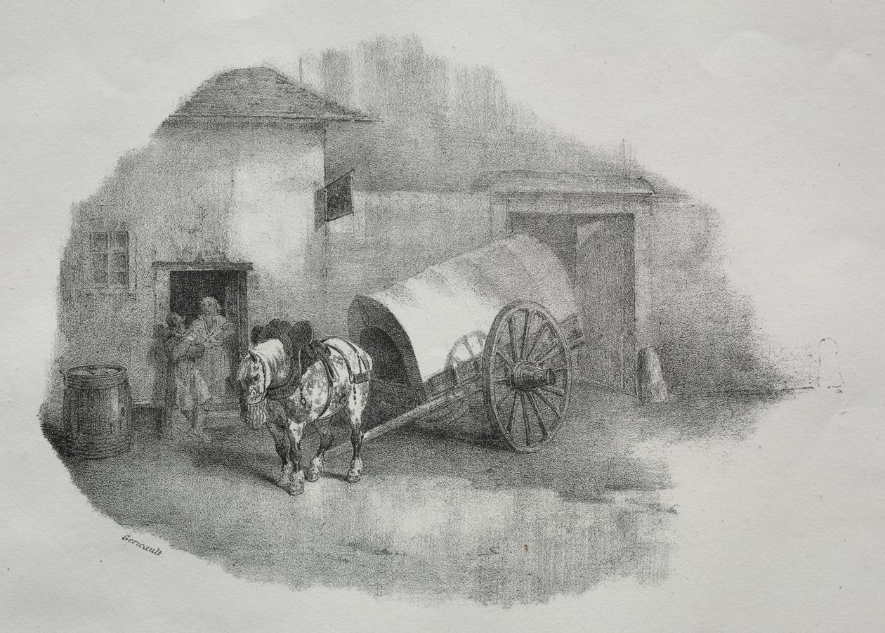 Karrenpferd aus den Deichseln genommen von Theodore Gericault