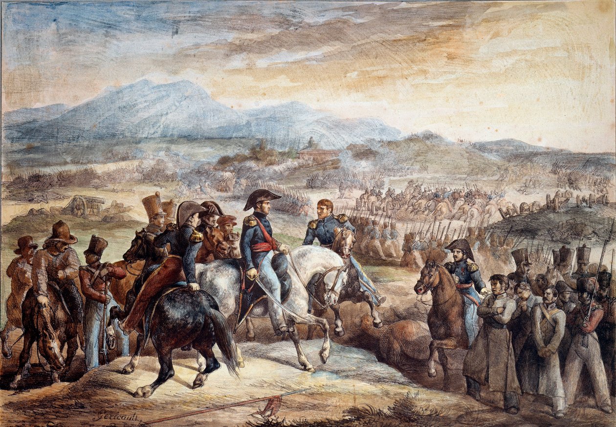 Chilenischer Unabhängigkeitskrieg: Ansicht der Schlacht von Maipu am 5.04.1818 von Theodore Gericault