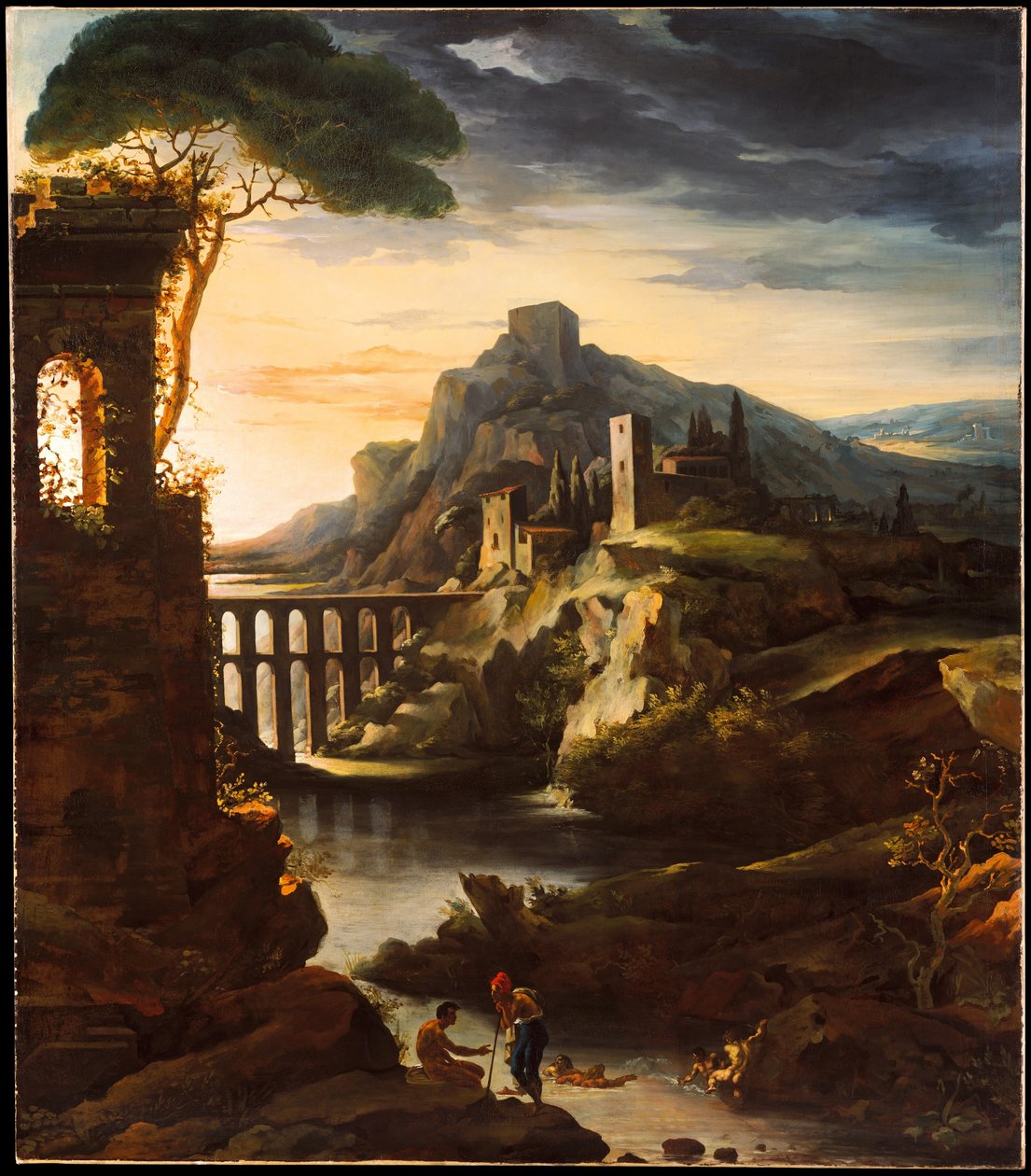 Abend: Landschaft mit einem Aquädukt von Theodore Gericault