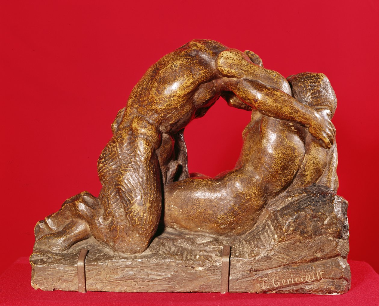 Jupiter und Antiope (erste Seite), c.1818 (Stein mit brauner Patina) von Theodore Gericault