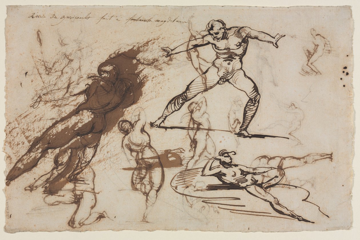Blatt mit Skizzen (recto) Blatt mit Skizzen (verso) von Theodore Gericault