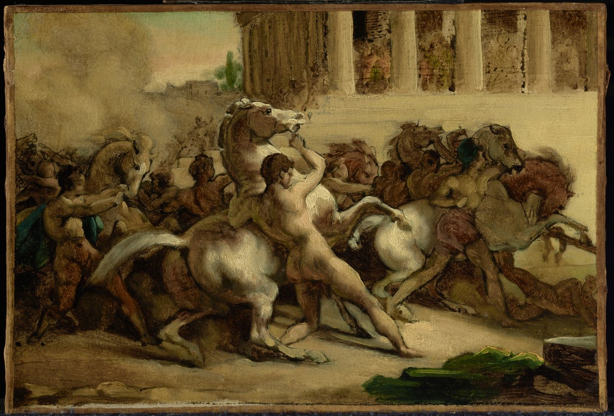 Das Rennen der reiterlosen Pferde von Theodore Gericault