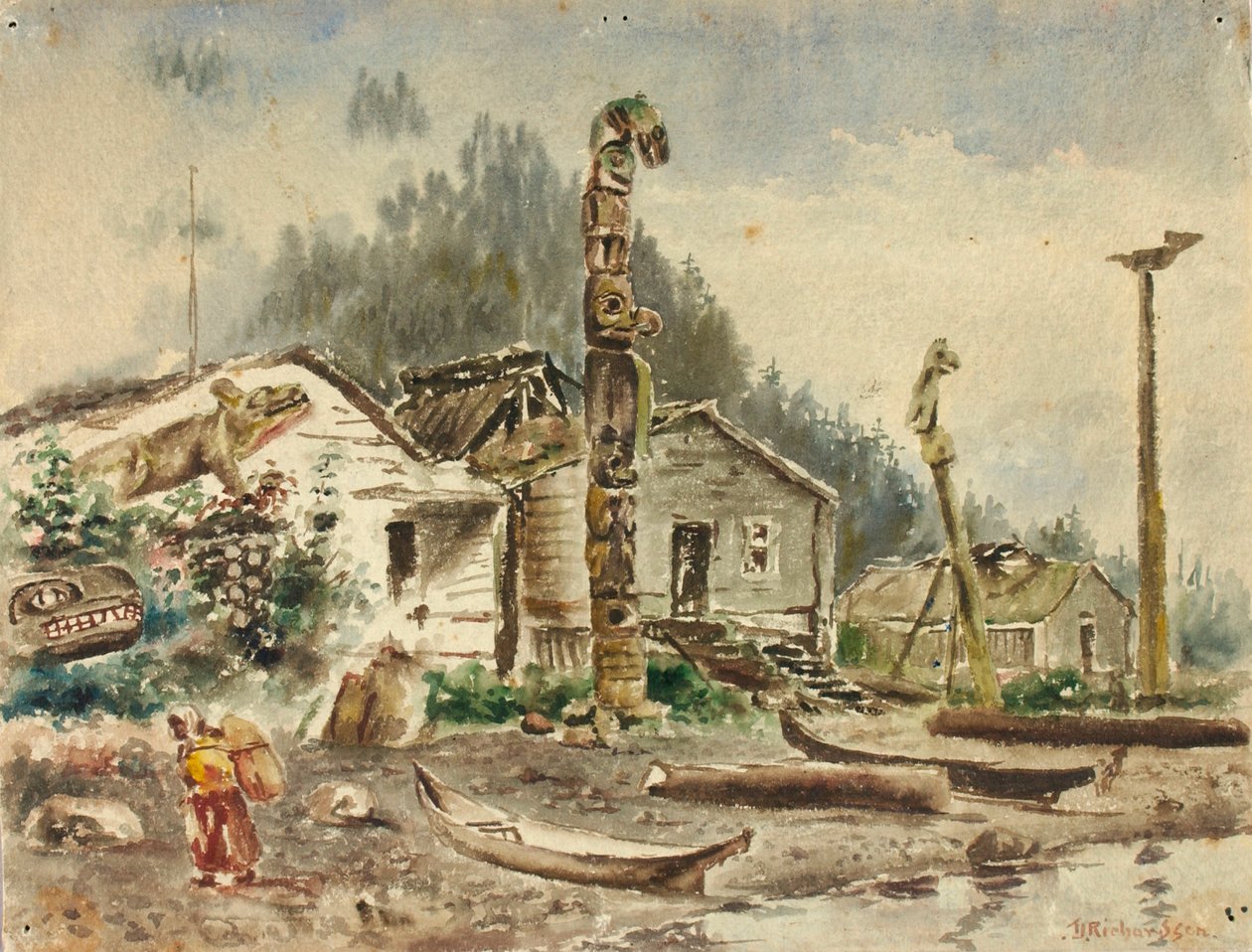 Ansicht von Wrangell, Alaska, 1884 von Theodore J. Richardson