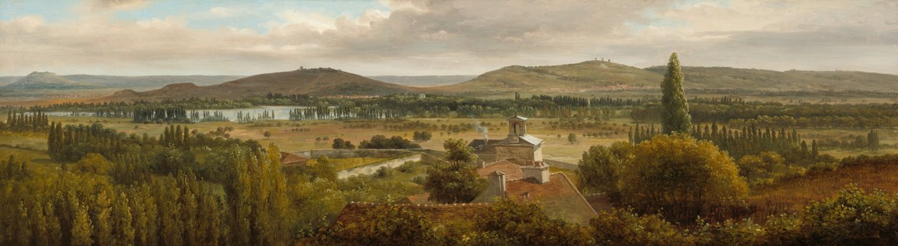 Panorama-Landschaft am Fluss Mosel von Theodore Rousseau